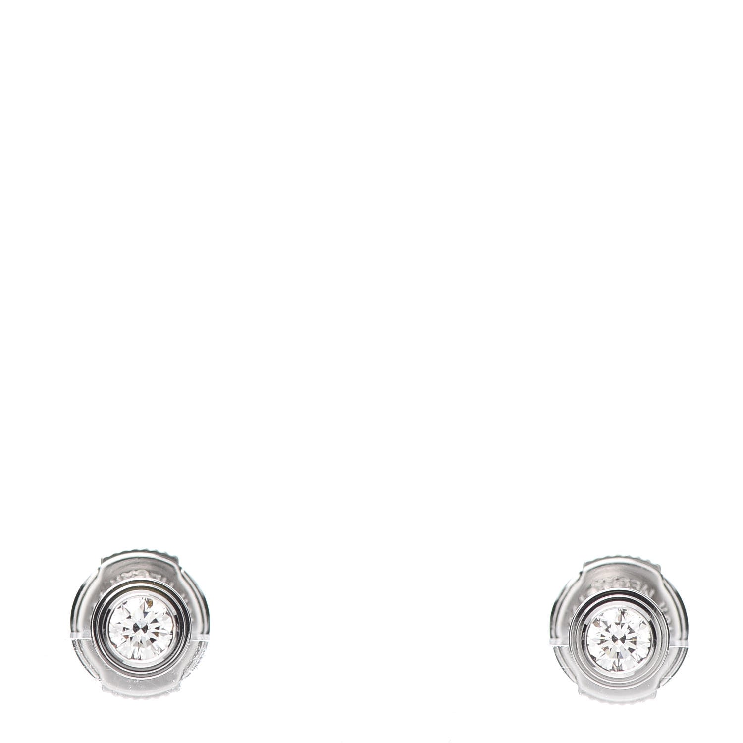 Cartier 18K White Gold Diamond MM D'Amour Earrings 1 of 5