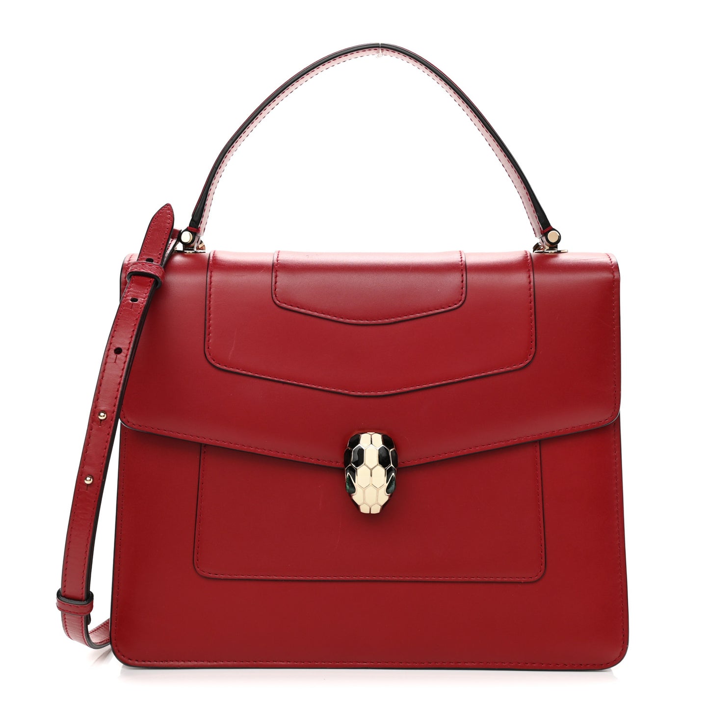 Calfskin Serpenti Forever Top Handle Red