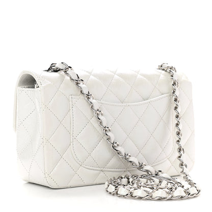 Chanel Iridescent Calfskin Quilted Mini Rectangular Flap White 3 of 11