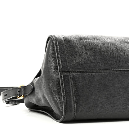 Alexander McQueen Pebbled Calfskin Small Skull Padlock Zip Around Tote Black 9 of 10