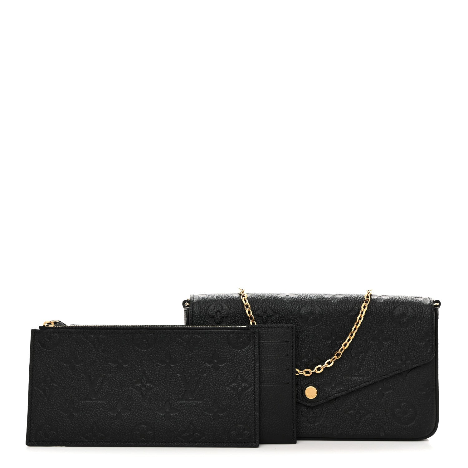 Louis Vuitton Empreinte Pochette Felicie Chain Wallet Black 2 of 9
