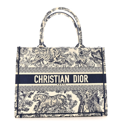 Christian Dior Canvas Embroidered Medium Dioriviera Toile De Jouy Book Tote Blue 1 of 10