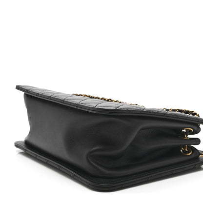 Chanel Calfskin Quilted CC Chain Accordion Tote Black 10 of 11