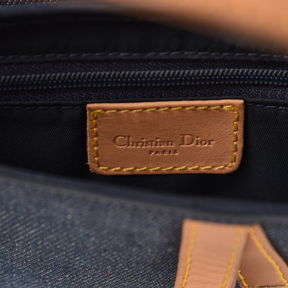 Christian Dior Denim Calfskin Saddle Bag Blue 6 of 9