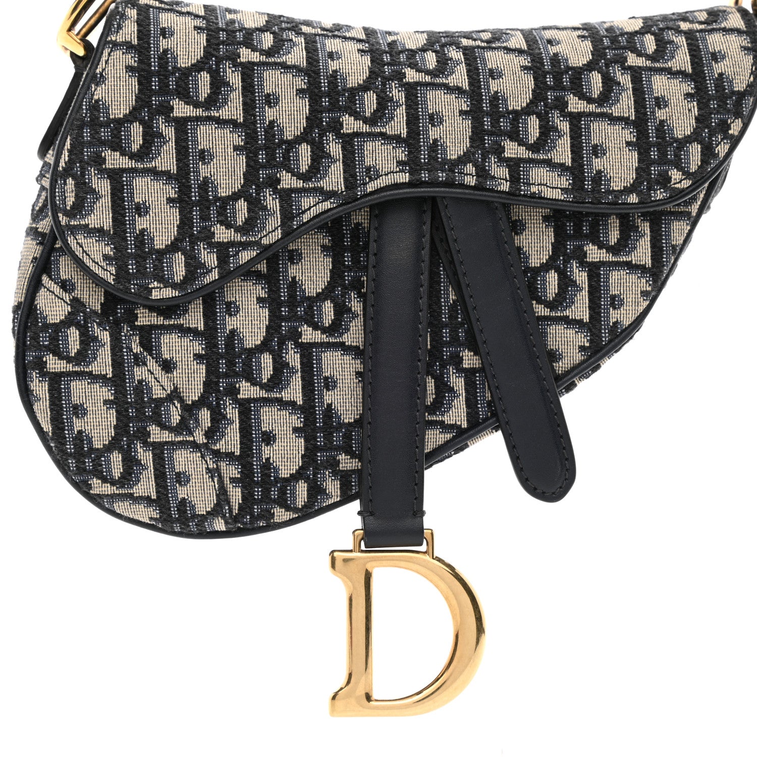 Christian Dior Oblique Mini Saddle Bag Blue 15 of 17