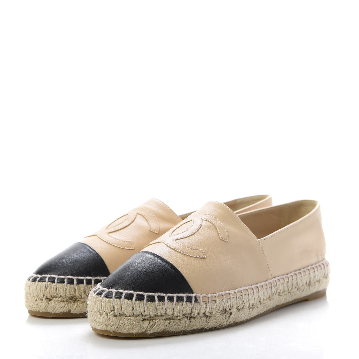Lambskin CC Espadrilles 39 Beige Black