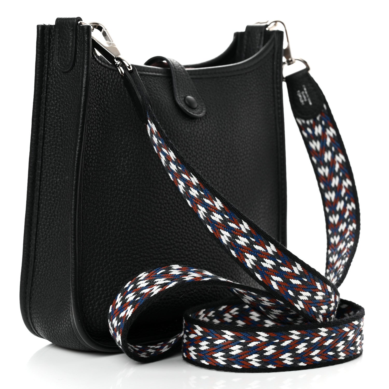 Hermes Taurillon Maurice Zigzag Evelyne TPM Black Bleu Zellige Indigo 3 of 10