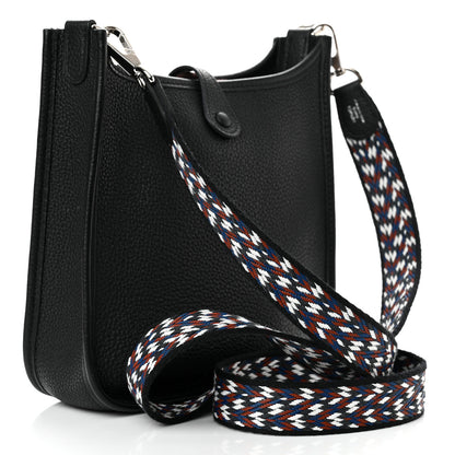 Hermes Taurillon Maurice Zigzag Evelyne TPM Black Bleu Zellige Indigo 3 of 10