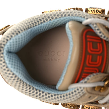 Gucci X SEGA Mesh Canvas Calfskin Removable Crystals Flashtrek Sneakers 37.5 Mystic White Oatmeal Sand Storm 7 of 7