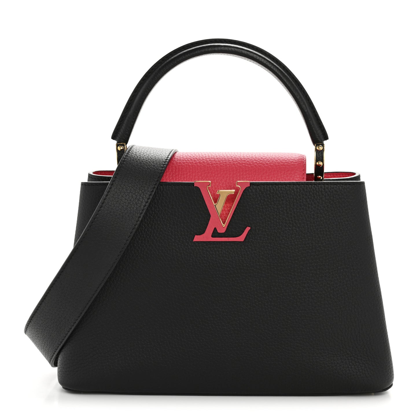 Taurillon Capucines PM Black Rose Berlingot