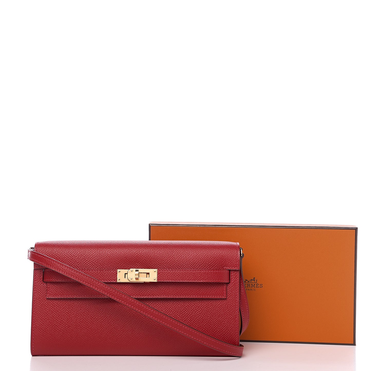 Epsom Kelly Wallet To Go Rouge Casaque