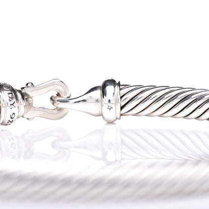 David Yurman Sterling Silver Diamond 5mm Cable Buckle Bracelet 5 of 5