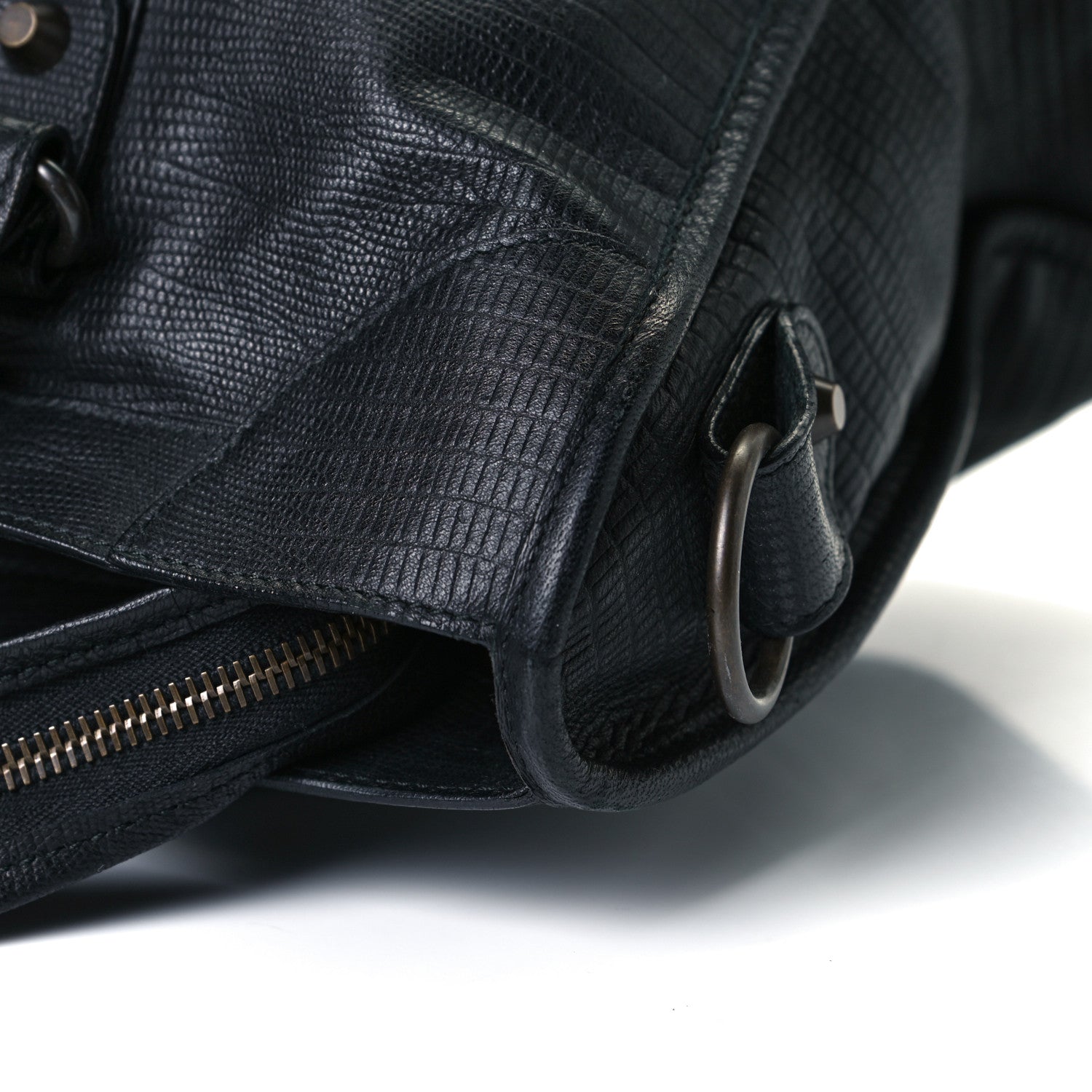 Balenciaga Calfskin Lizard Embossed Classic Hardware City Black 13 of 14
