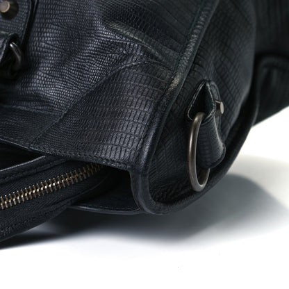Balenciaga Calfskin Lizard Embossed Classic Hardware City Black 13 of 14