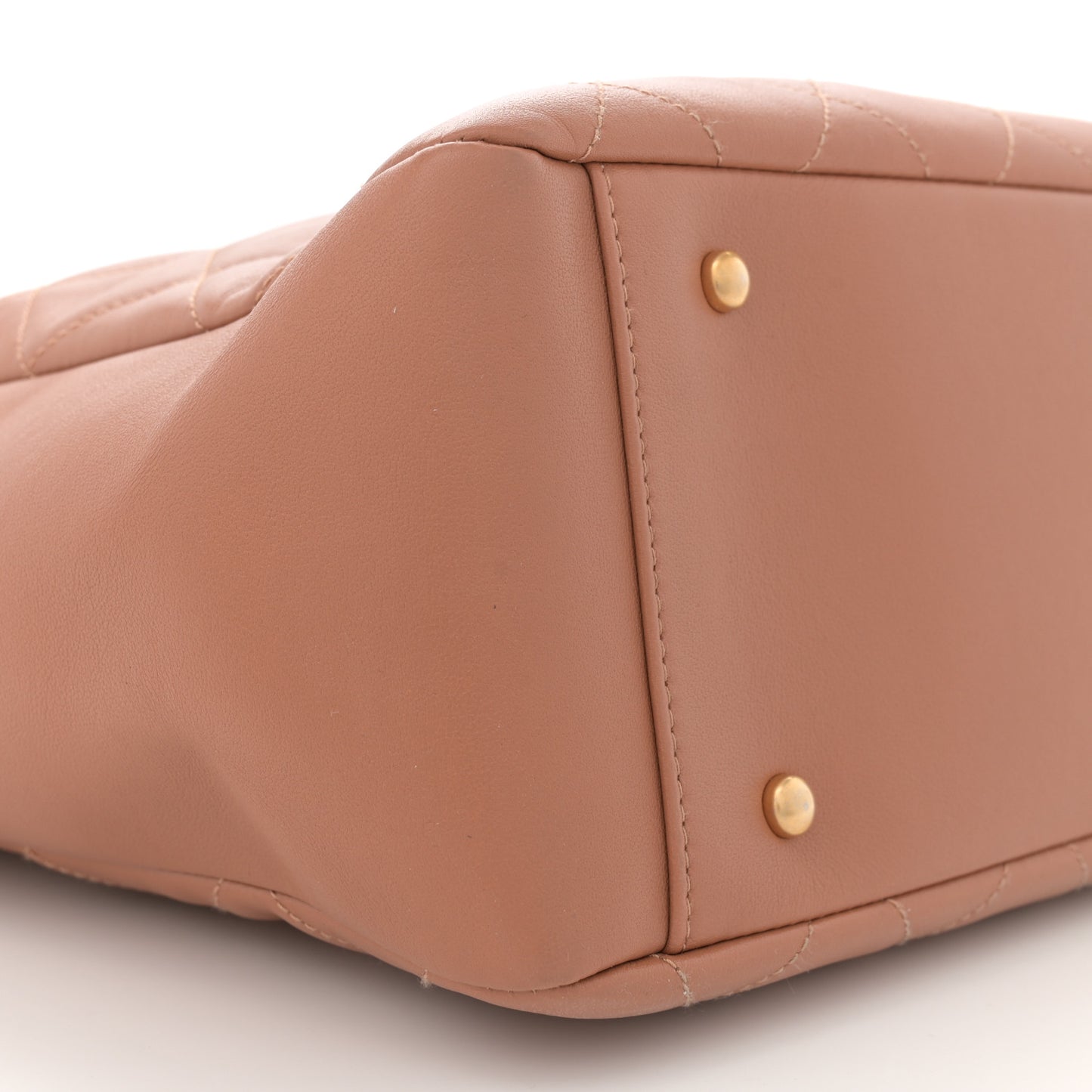 Calfskin Stitched Large Shopping Bag Brown