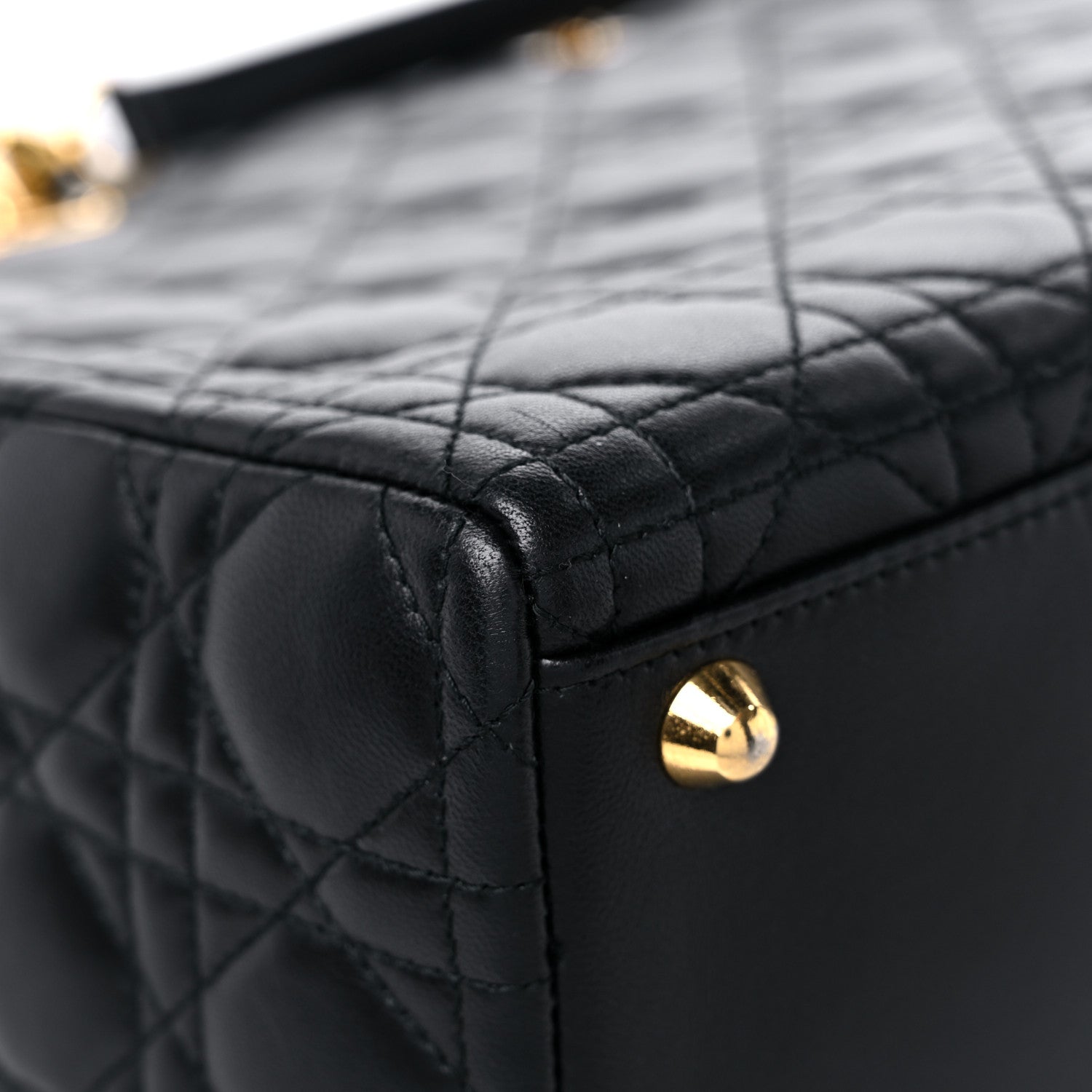 Christian Dior Lambskin Cannage Large Lady Dior Black 10 of 13