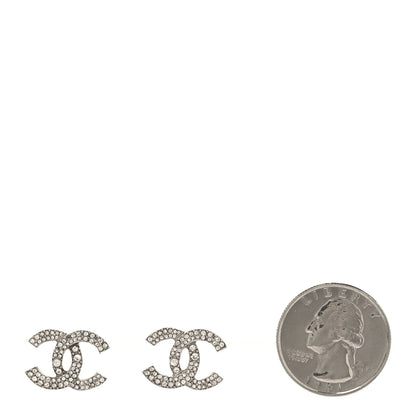 Chanel Crystal CC Earrings Silver 2 of 4