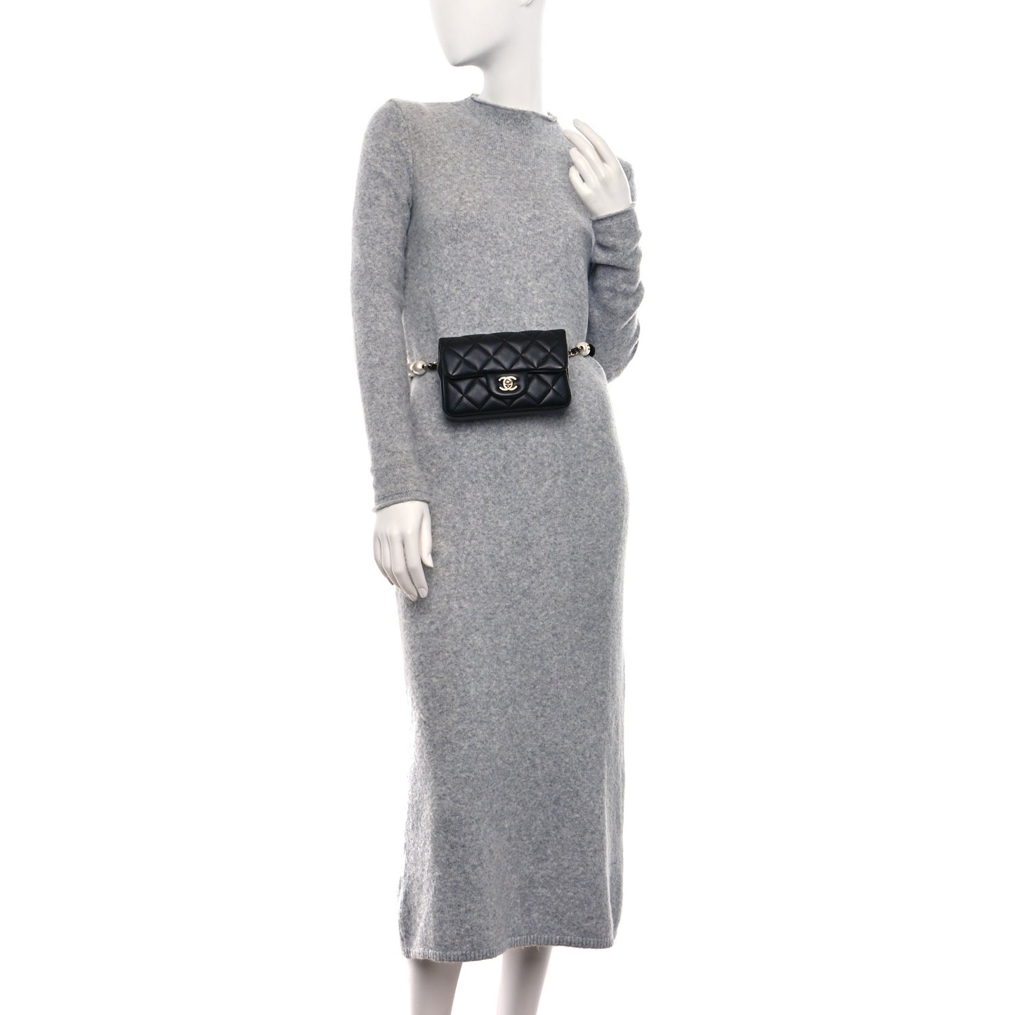 Lambskin Quilted Mini My Precious Waist Bag Black