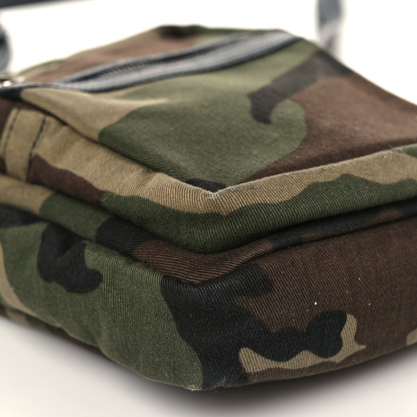 Canvas Calfskin Camouflage Sid Messenger Bag Green