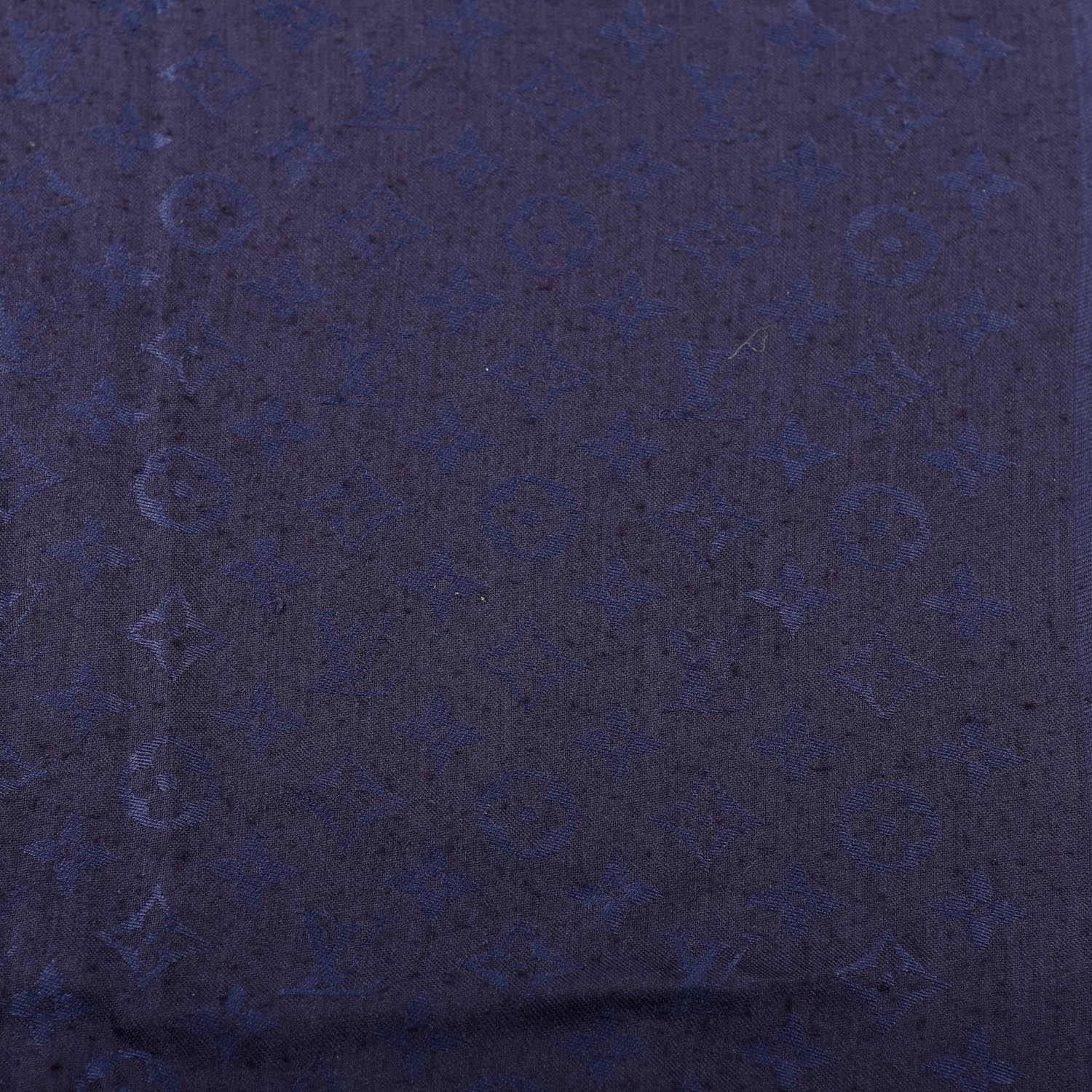Louis Vuitton Silk Wool Monogram Shawl Night Blue 2 of 4