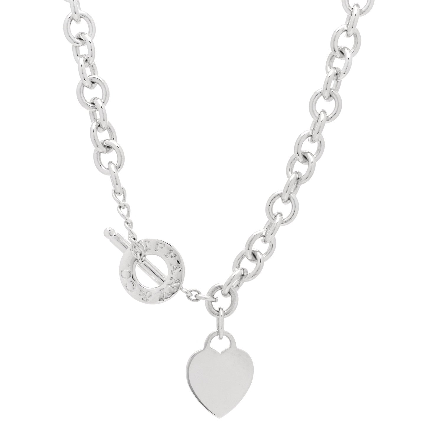 Tiffany Sterling Silver Heart Tag Toggle Necklace 1 of 4