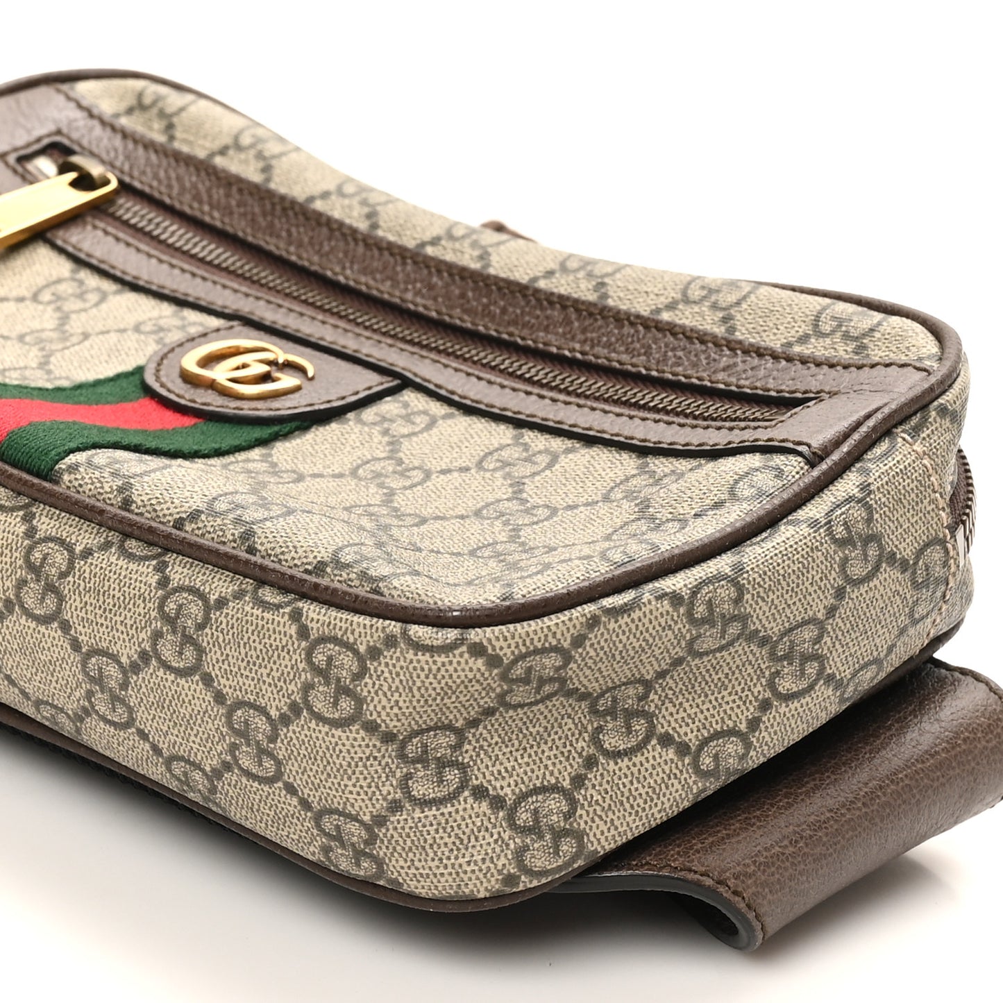 Soft GG Supreme Monogram Medium Ophidia Belt Bag Dark Brown