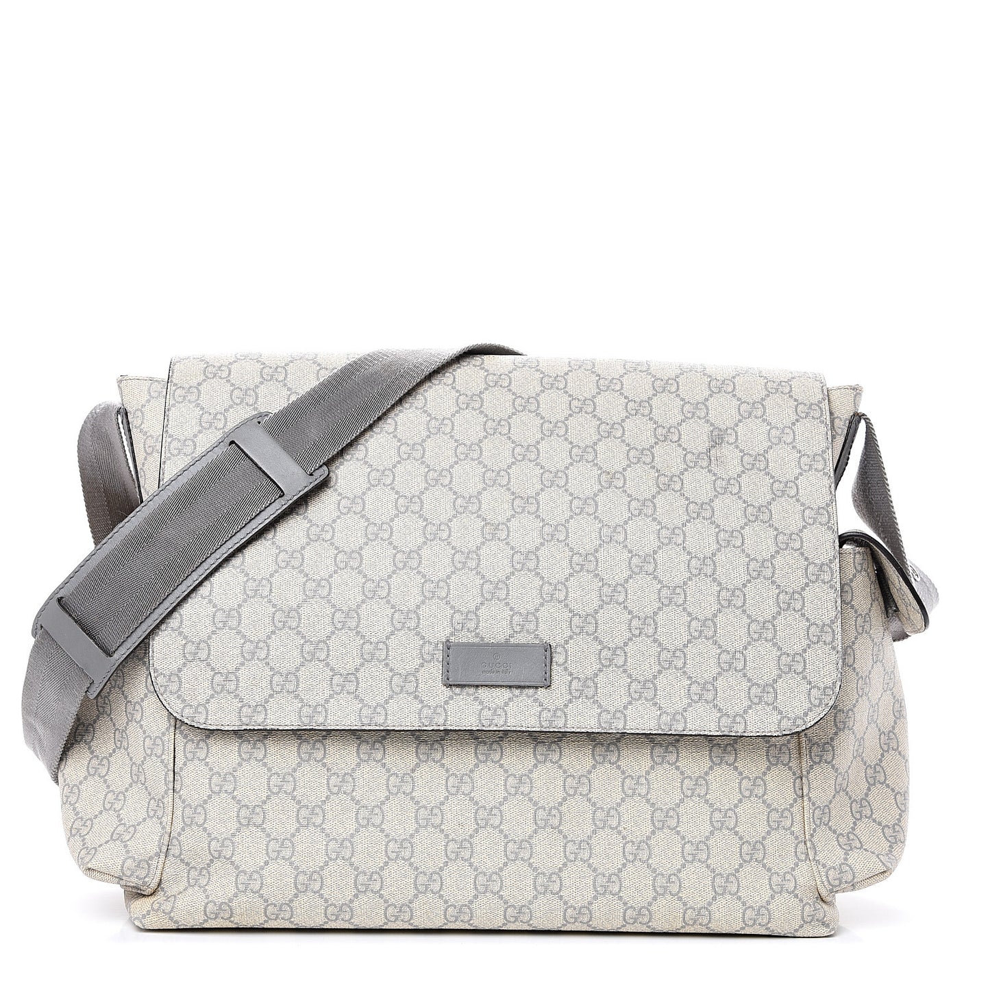 GG Plus Monogram Messenger Diaper Bag Ecru Grigio
