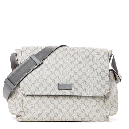 Gucci GG Plus Monogram Messenger Diaper Bag Ecru Grigio 1 of 13