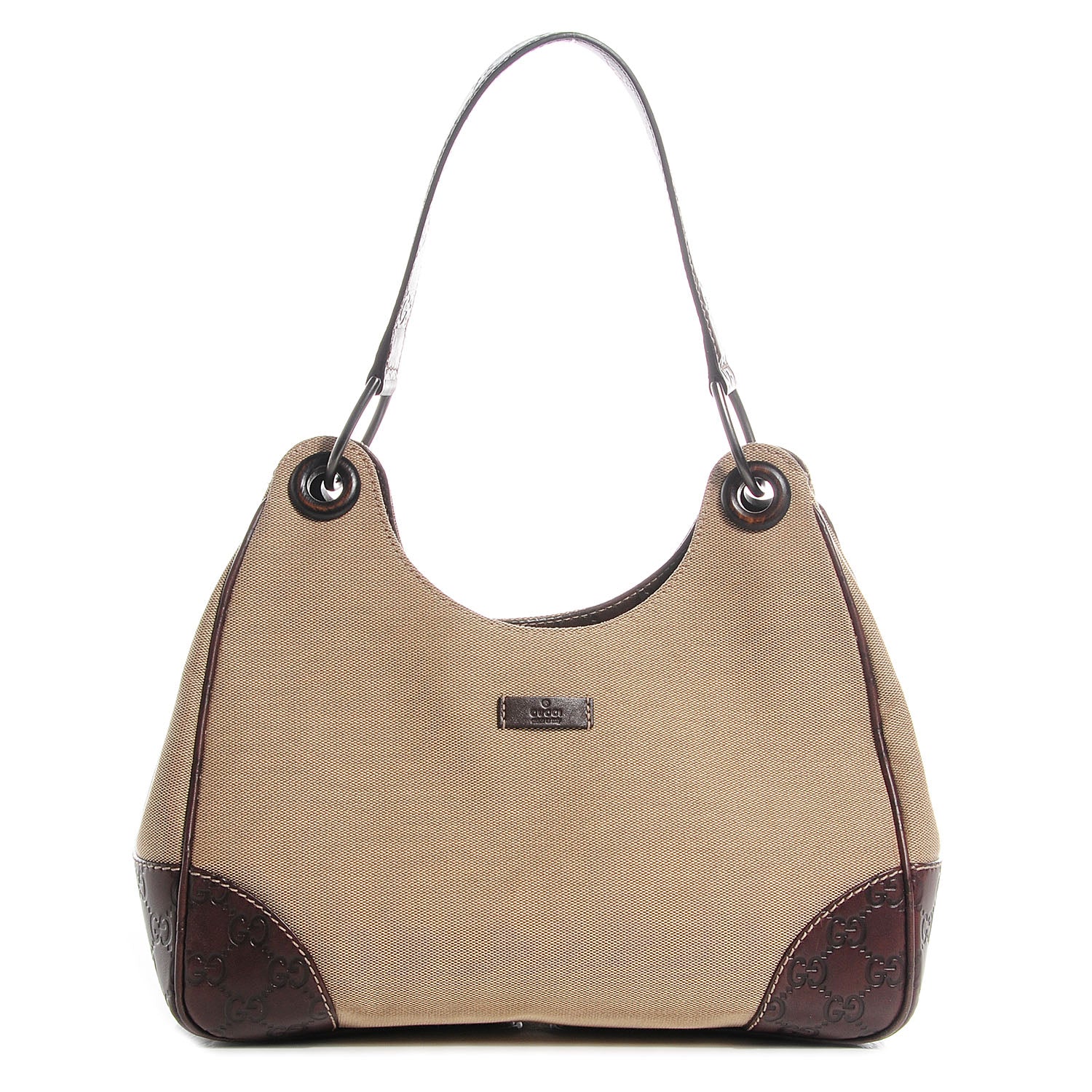 Gucci Guccissima Trim Canvas Colbert Hobo Dark Brown 1 of 7