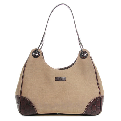 Gucci Guccissima Trim Canvas Colbert Hobo Dark Brown 1 of 7
