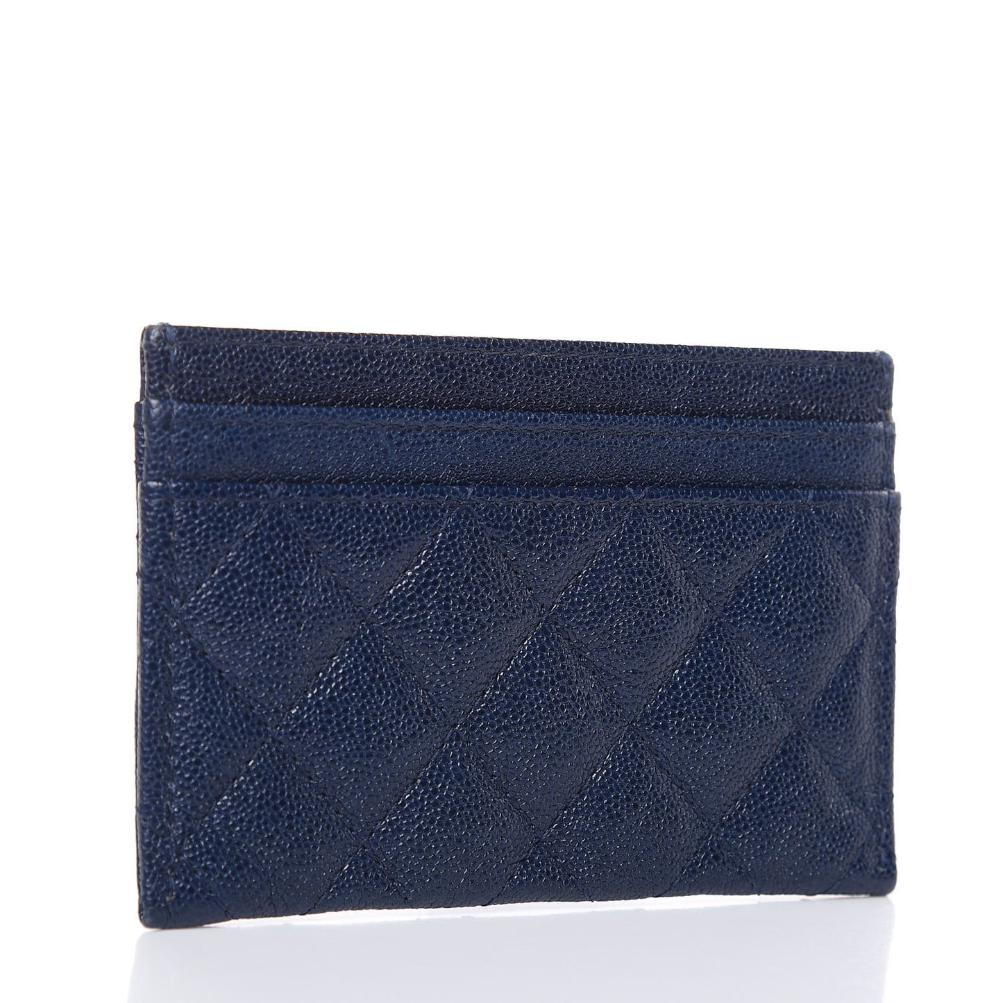 Caviar Quilted Boy Card Holder Blue