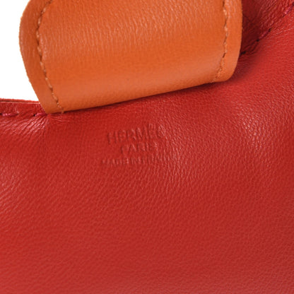 Hermes Milo Lambskin Grigri Rodeo Horse Bag Charm MM Rouge Rose Indien Jaipur Feu 3 of 4