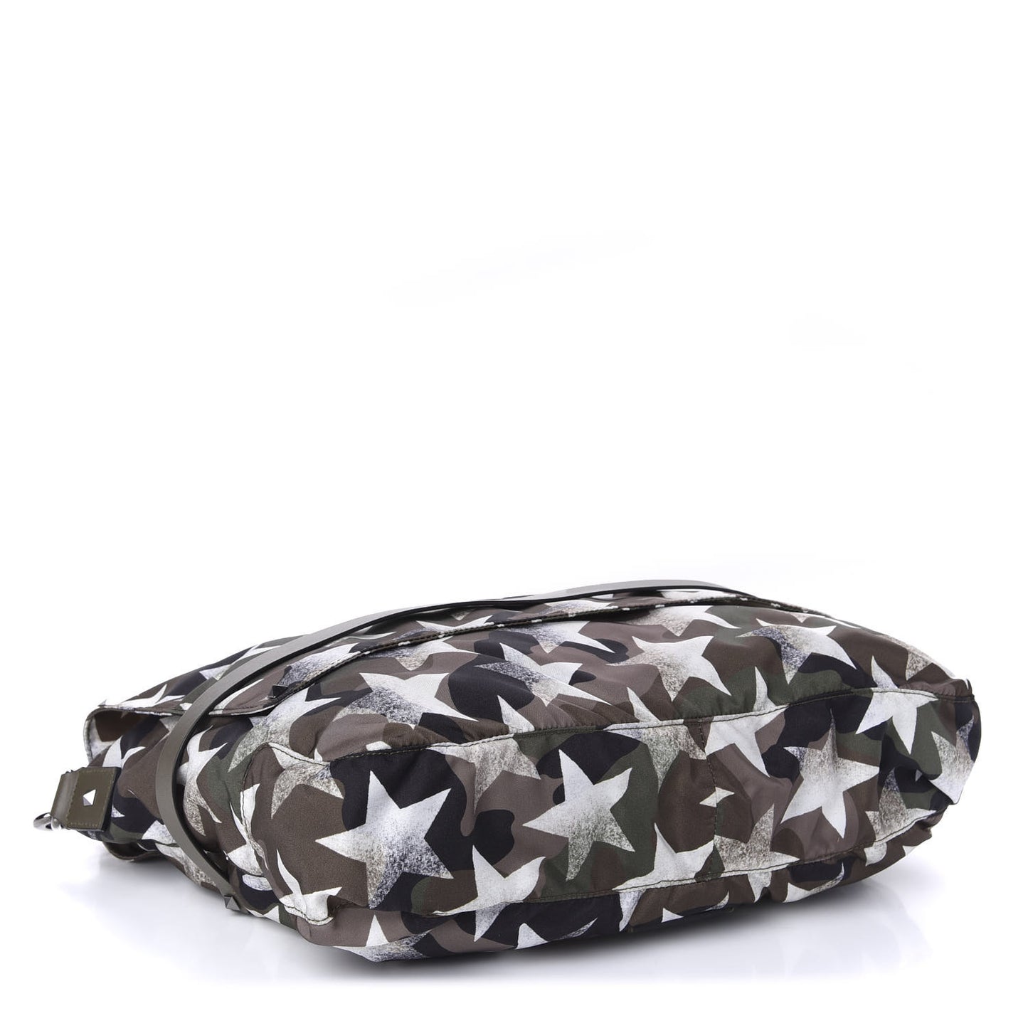 Nylon Printed Camustars Rockstud Messenger Bag Army Green White