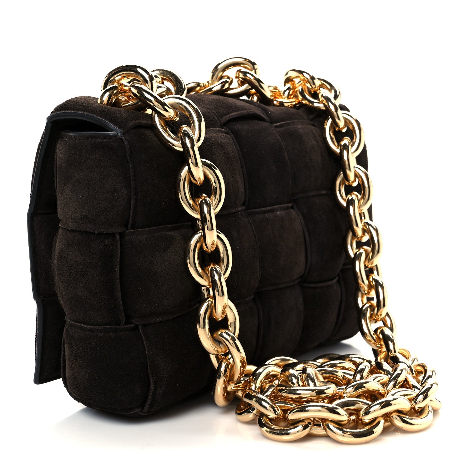 Bottega Veneta Suede Maxi Intrecciato Padded Chain Cassette Crossbody Bag Fondant 3 of 12