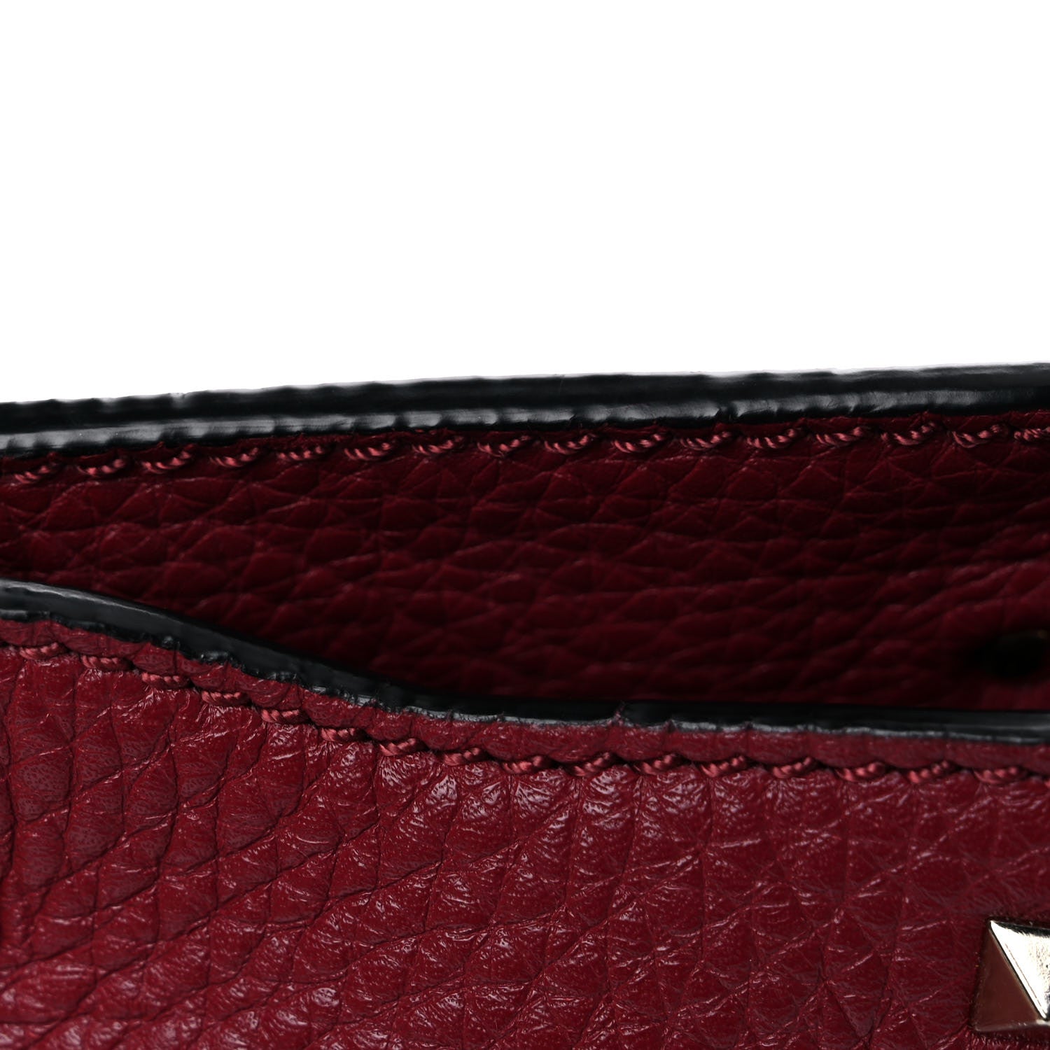 Valentino Garavani Pebbled Calfskin Mini Rockstud Flip-Lock Messenger Bag Rubino 11 of 13