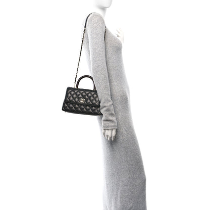 Chanel Caviar Lizard Embossed Quilted Mini Coco Handle Flap Black 2 of 10