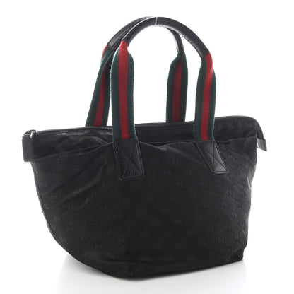 Gucci GG Monogram Small Web Handle Bucket Tote Black 2 of 8