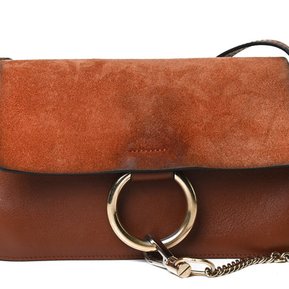 Chloe Suede Calfskin Small Faye Shoulder Bag Tobacco 7 of 16