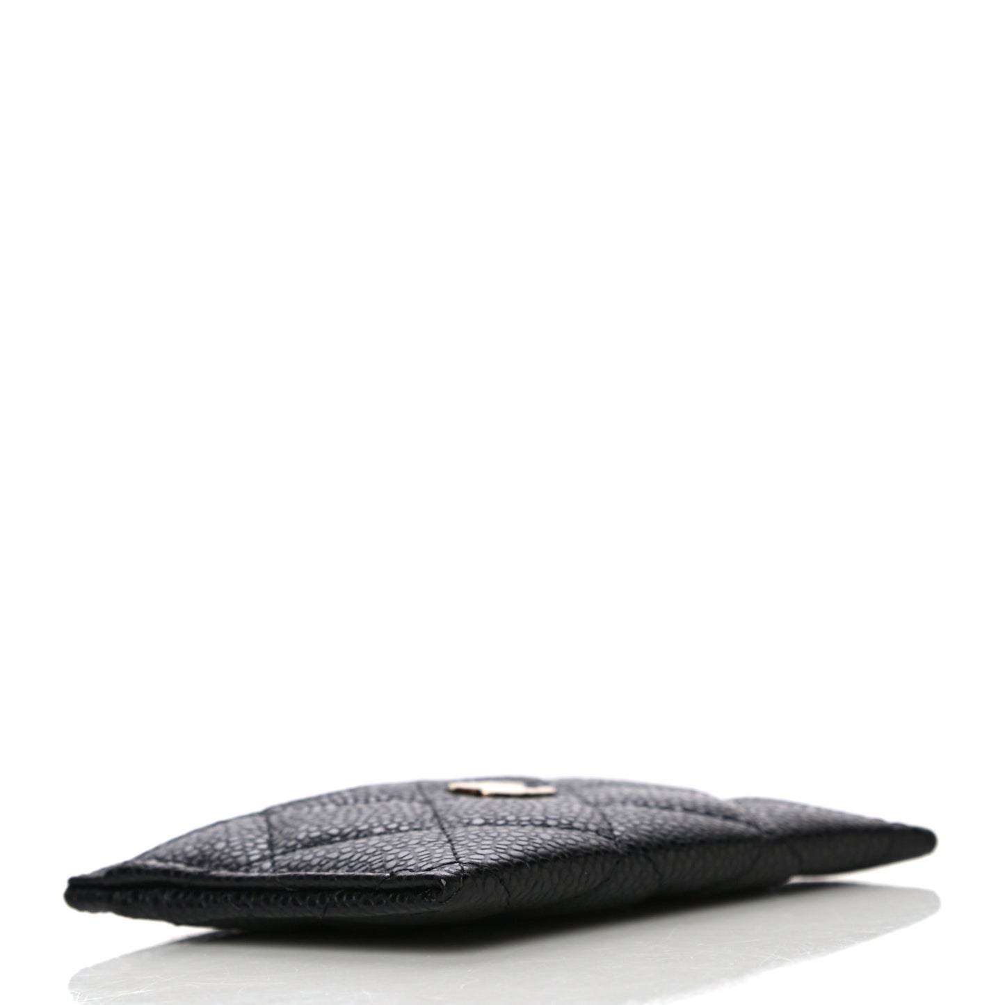 Caviar Quilted Card Holder Black