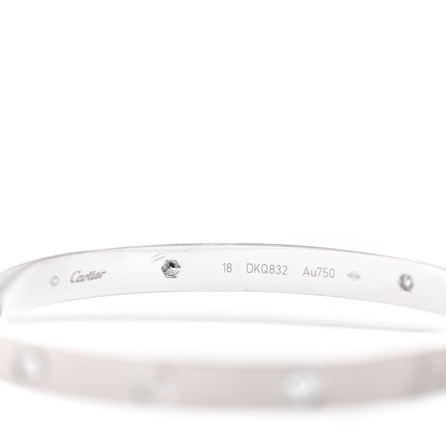 18K White Gold 4 Diamond LOVE Bracelet 18