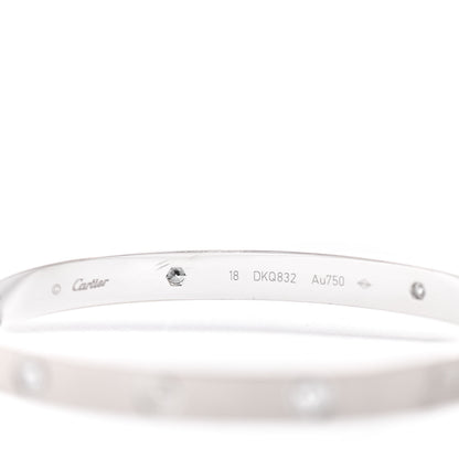 Cartier 18K White Gold 4 Diamond LOVE Bracelet 18 4 of 4