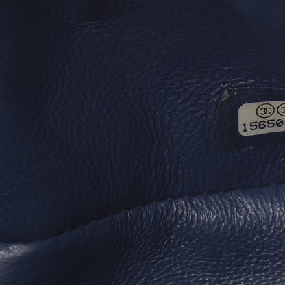 Chanel Caviar Quilted Jumbo Double Flap Navy Blue 8 of 14