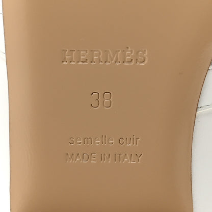 Hermes Calfskin Oz Mules 38 White 8 of 10