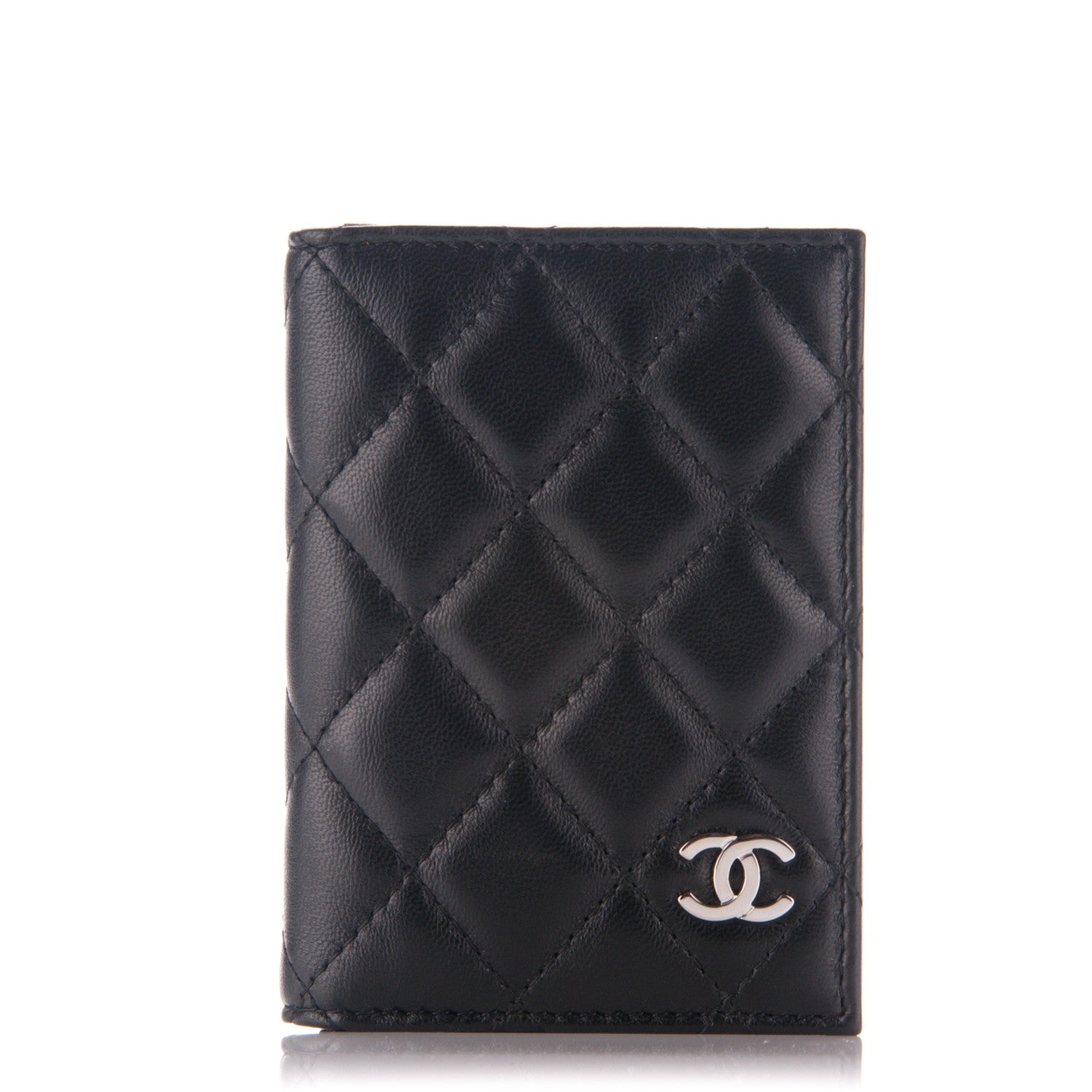 Chanel Lambskin Quilted CC Card Holder Wallet Black 1 of 7