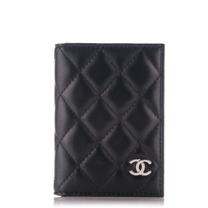 Chanel Lambskin Quilted CC Card Holder Wallet Black 1 of 7