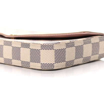 Louis Vuitton Damier Azur Pochette Felicie Chain Wallet Rose Ballerine 10 of 12