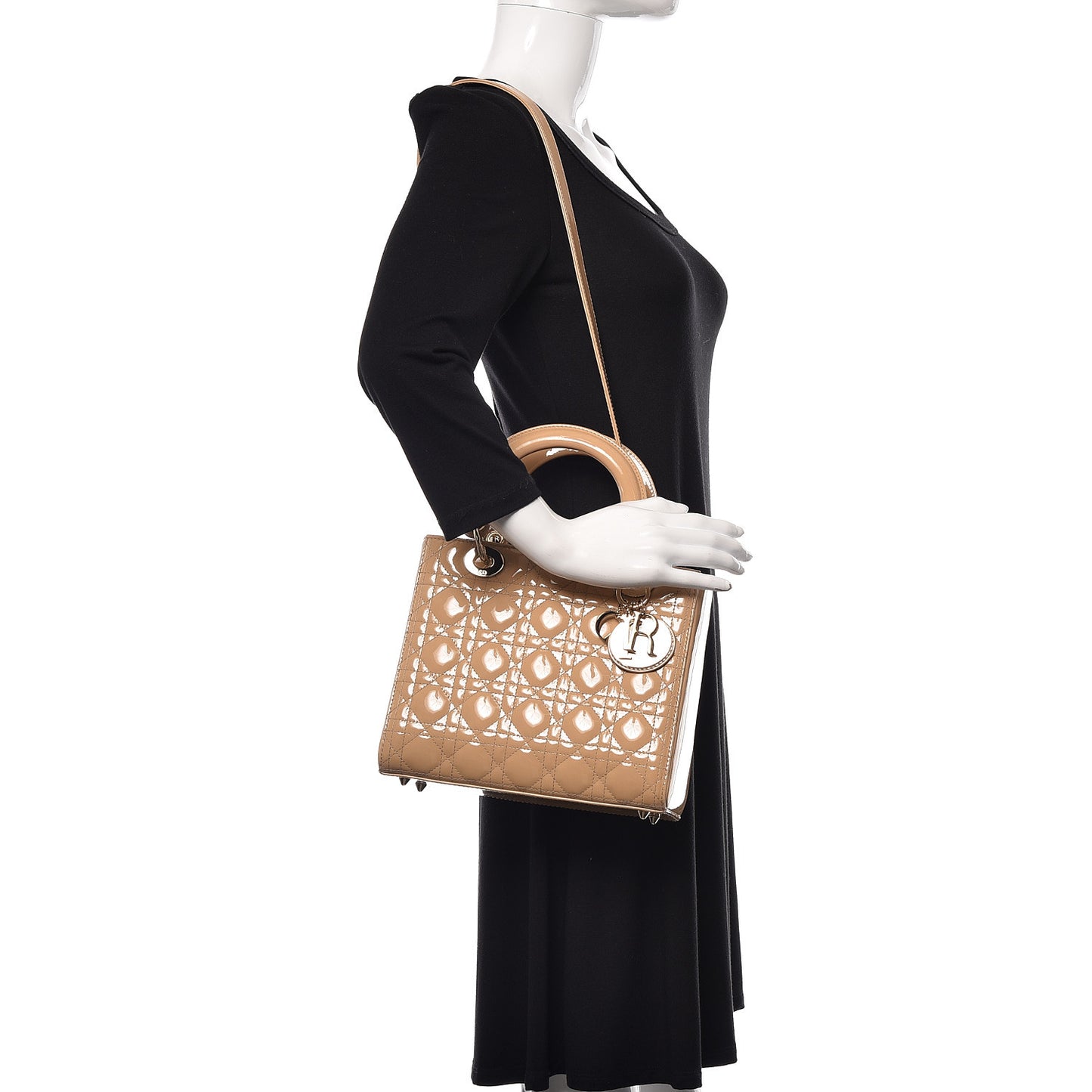 Patent Cannage Medium Lady Dior Light Pink