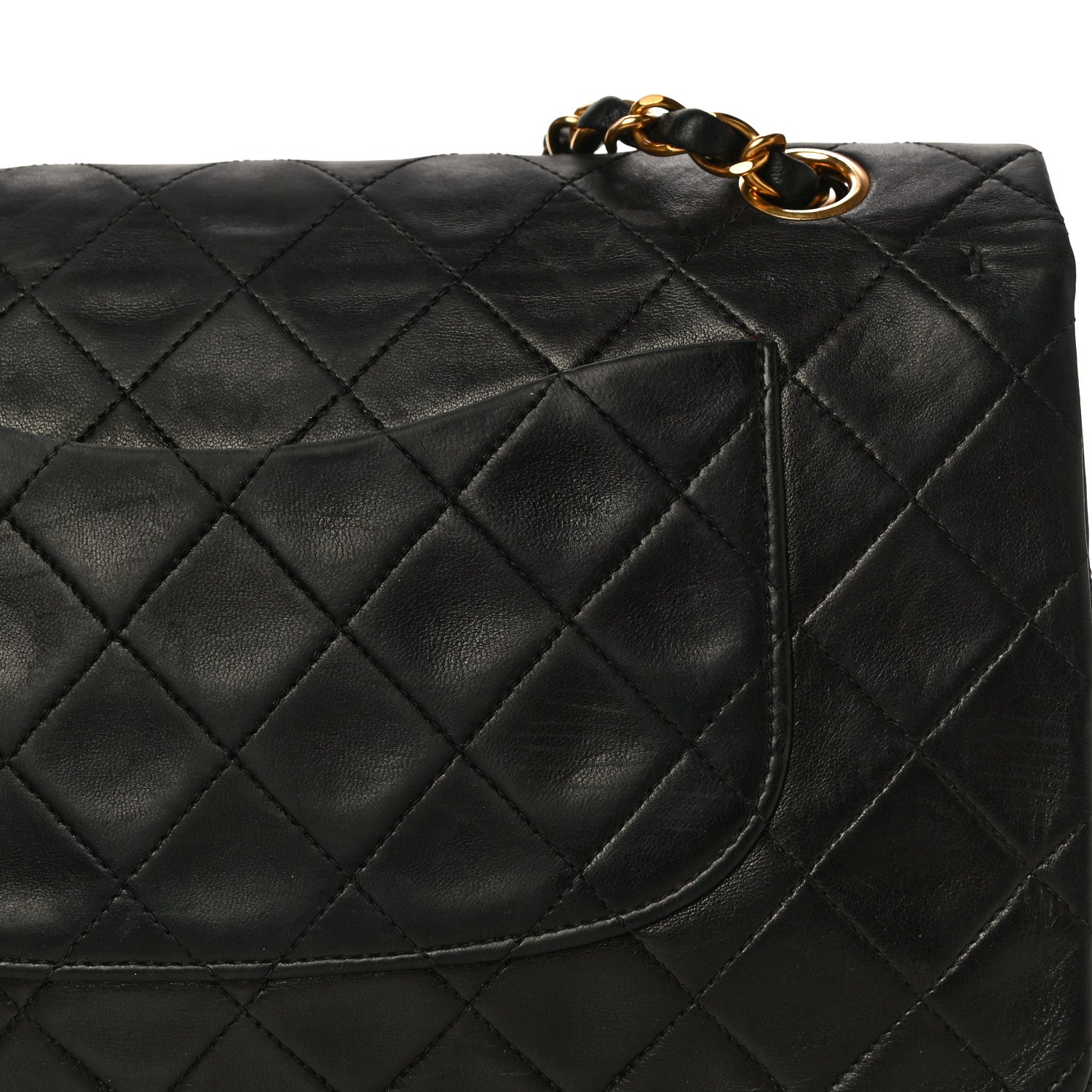 Chanel Lambskin Quilted Medium Double Flap Black 24 of 29