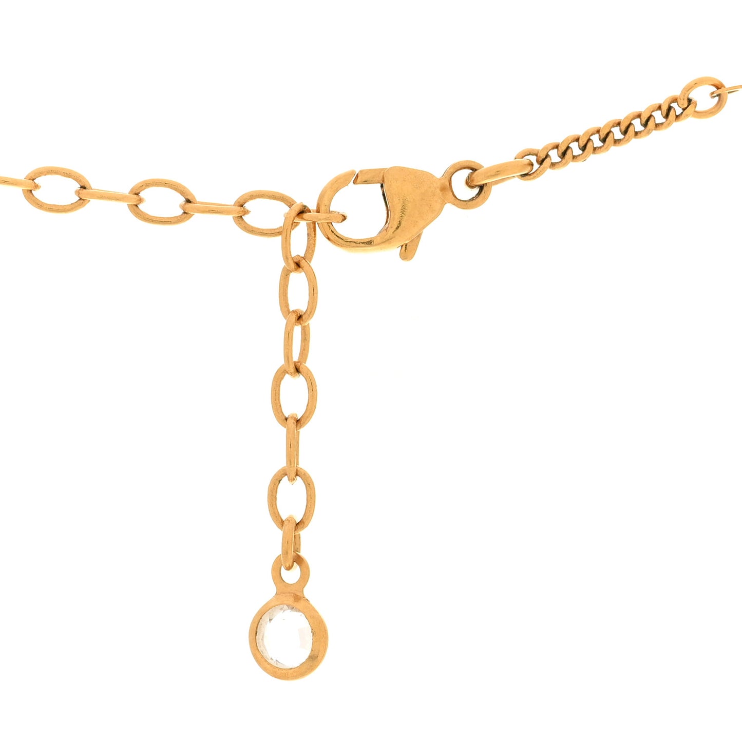Metal Crystal Double G Key Pendant Necklace Gold