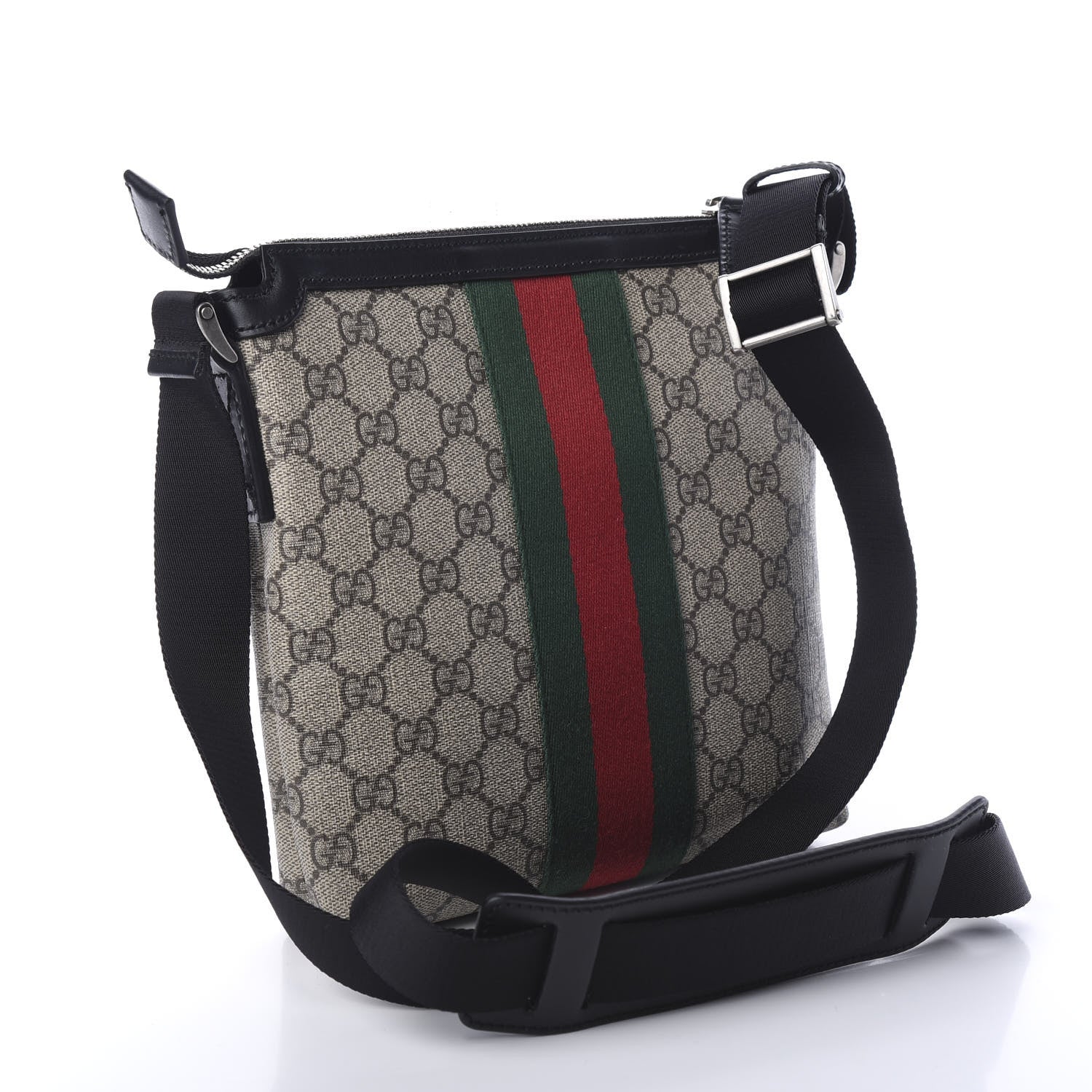 Gucci GG Supreme Monogram Web Messenger Bag Black 2 of 9